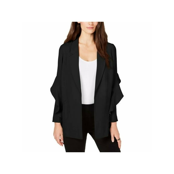 ALFANI $109 Womens New Black Ruffled Blazer Wear To Work Jacket 0X Plus B B