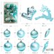 thumbnail image 1 of Xiao Hua Bolas de Navidad - 60 piezas (2 cajas) Adornos irrompibles para árbol de Navidad con lazo para colgar, para bodas, fiestas, decoración del hogar, color azul, 1 of 3