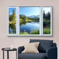thumbnail image 2 of wall26 Canvas Print Wall Art Window View Springtime Blooming Flower Lake Forest Wilderness Nature Photography Realism Scenic Landscape Colorful Multicolor for Living Room, Bedroom, Office - 16"x, 2 of 5