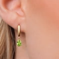 thumbnail image 3 of Gem Stone King 14K Yellow Gold Green Peridot Dangle Earrings for Women | 1.37 Cttw | Gemstone August Birthstone | Pear Shape 7X5MM, 3 of 6