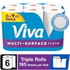 Viva Multi-Surface Cloth Paper Towels, 6 Triple Rolls, 165 Sheets per Roll