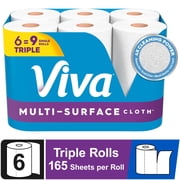 Viva Multi-Surface Cloth Paper Towels, 6 Triple Rolls, 165 Sheets per Roll