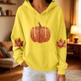 thumbnail image 6 of FchengtaiS Fall Pumpkin Printed Hoodies for Women Long Sleeve Fleece Sweatshirt Halloween Thanksgiving Pullovers Tops, 6 of 6