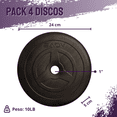 thumbnail image 2 of Set De 4 Discos Gym 10lb Para Barras O Mancuernas De 1 Pulga, 2 of 3