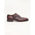 thumbnail image 2 of Ariston Mens Burgundy Single Monk Strap Leather Dress Shoes, 2 of 5