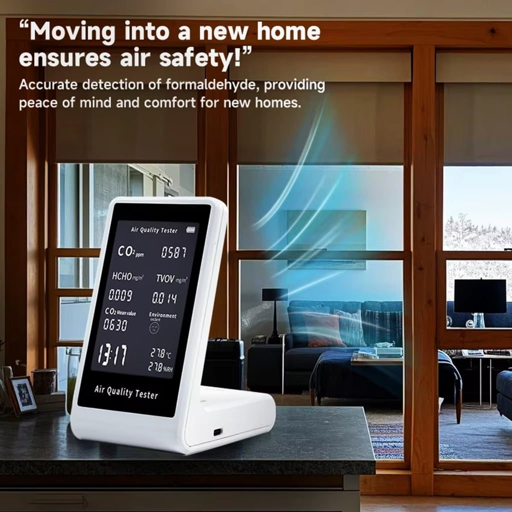 CEORPER Air Quality Monitors CO2 Meter Carbon Dioxide Detectors CO2 TVOC HCHO Temperature Humidity Measuring Device
