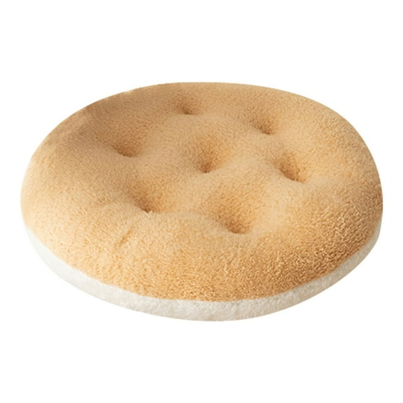 Sheepskin Chair Pad, Round Design, Thickened Cushion, Machine Washable, For Bedroom/Stool