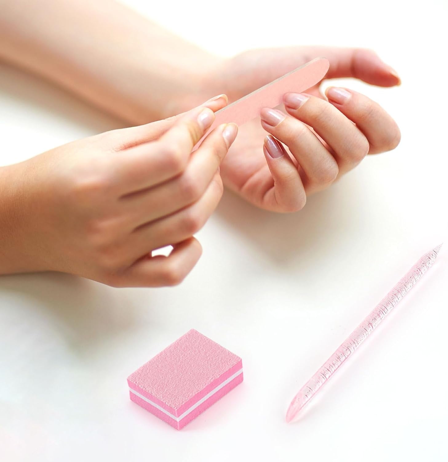 LZLINGMEI 48 Sets Disposable Manicure Kit, Individually Package Nail Kit,Manicure Set with Mini Nail File,Mini Nail Buffer,Nail Stick