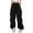 Black_001, variant on Riforla Cargo Pants Women Baggy Streetwear Hop Joggers Sweatpants Drawstring Casual Loose Wide Leg Trousers with Pockets Light Khaki_001 M