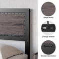 thumbnail image 3 of Bed Frame with Headboard, Industrial Platform Bed Frame with Charge Station, No Box Spring Needed, Easy to Assemble, Wooden Mattress Foundation, 3 of 7