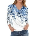 thumbnail image 2 of Craaazy Dressy Blouses For Women Long Sleeved Pleated Collar Casual Printed Loose And Fashionable Tops Gifts For Women, 2 of 5