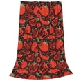 thumbnail image 2 of Honeii Tomatoes And Chili Print Fleece Blanket - Throw Blanket for Bed, Sofa, Couch, Camping, and Travel , Microplush Ultra Soft Warm Blanket-40"x30", 2 of 7