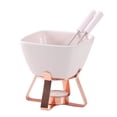 thumbnail image 1 of Cateissary Juego de fondue de cerámica para queso y chocolate. Incluye 1 taza y 2 tenedores. Juego de fondue de chocolate. Taza para queso. Cocina y Comedor Rosa + Oro rosa, 1 of 6