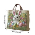 thumbnail image 3 of Adorable Easter Rabbit Quilted Tote Bag, 3D Bunny & Egg Print Handbag, Spacious Shoulder Bag for Shopping, Easter Celebrations & Gift Giving, 3 of 6