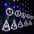 thumbnail image 2 of BLOOMWIN Xmas Window Lights, 3m Christmas Curtain Lights USB Xmas Tree Fairy Lights Novelty Window Winter Decorations for Bedroom Indoor Home, Multico, 2 of 5