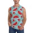 thumbnail image 3 of Uemuo Watermelon Pattern Men's Sleeveless T-Shirt,Muscle Athletic Tank Top, Moisture-wicking Quick-dry Breathable Classic Tee Top for Gym Run Outdoor Sports-, 3 of 8
