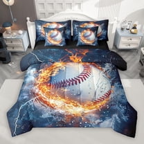 Castle Fairy Sport Baseball 7Pcs Bedding Comforter Set for Teens Women Men,Ball Gamer Queen Bedding Sets Super Cozy,Abstract Lightning Queen Sheet Sets,Lightweight Room Decor