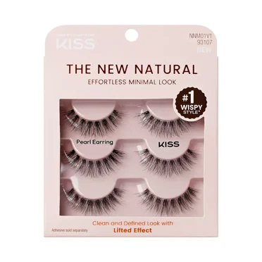 KISS Products False Eyelashes - No. 01 -Lifted Effect Wispy Style 3pr
