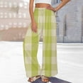 thumbnail image 2 of Clearance! Delayuji Wide Leg Sweatpants Women M Yellow Womens Wide Leg Palazzo Pants Boho Floral 2025 Summer Beach Culottes Flowy Casual Trousers for Vacation, 2 of 4