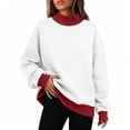 thumbnail image 4 of POROPL Womens Sweatshirts,Oversized Mock Neck Pullover Sweatshirt Casual Long Sleeve Fleece Top, 4 of 7