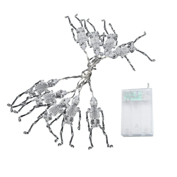 Vikakiooze Halloween Decorations Outdoor Lights,10 LEDs Skeleton Model Halloween Battery Operated String Lights ,Halloween Party Lights For Outside,House, Garden, Yard Dec