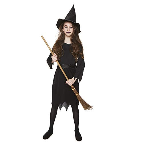 Girl's Black Witch Costume for Halloween Costume Party Accessory, Extra Large Images Girl's Black Witch Costume for Halloween Costume Party Accessory, Extra Large
