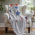 thumbnail image 4 of Yhmxh 4th of July Patriotic Throw Blanket, Independence Day American Flag Decorative Sofa Blanket Red and Blue Stars Design Soft Warm Blanket for Memorial, Labor Day, Bed, Living Room Decor, 4 of 6