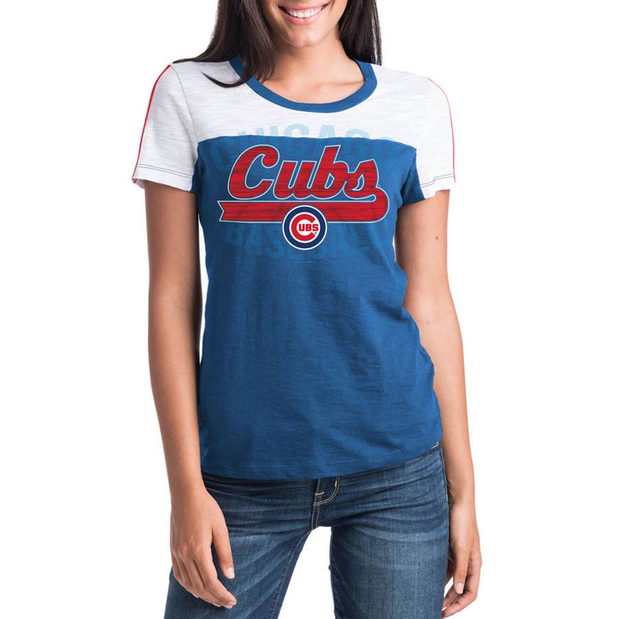 MLB Chicago Cubs Women's Short Sleeve Team Color Graphic Tee Walmart