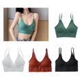 thumbnail image 1 of 4x sin costuras acolchado con cuello en V Colco Chaleco bralette de algodón para mujer, 1 of 8