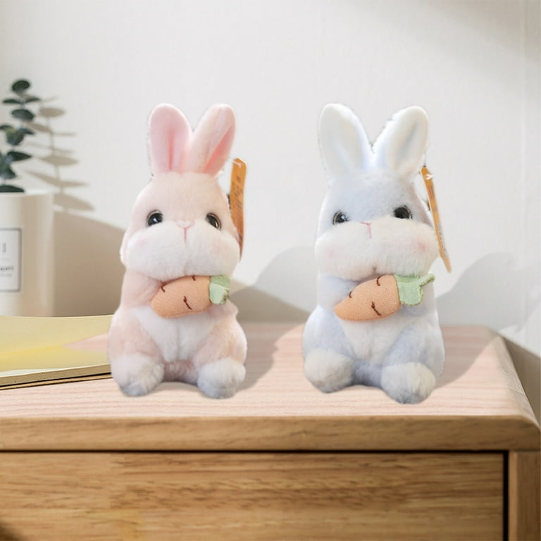 LIWEN 12cm Rabbit Plush Toy Hanging Design Cute Plush Doll Key Ring Stuffed  Animal Plush Bunny Doll Keychain Bag Pendant