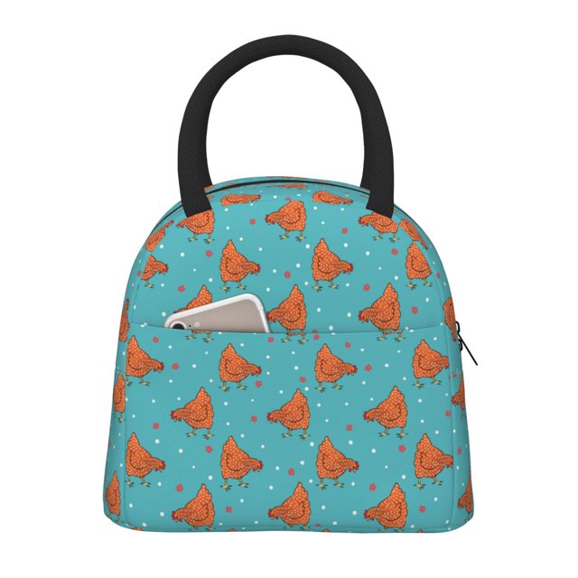 Disketp Funny Chicken Bolsa Térmica para Almuerzo, Lonchera con Abertura Amplia y Gran Capacidad, Organizador Reutilizable para Mujeres, Hombres y Adultos