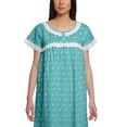 thumbnail image 3 of Moomaya Printed Short Sleeve Knee Length Nightdress Round Neck Sleepwear Gown, 3 of 5