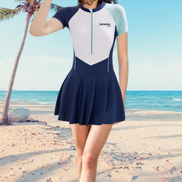 Mujeres traje de baño con cremallera suave para la cremallera para el surf de la playa deportes de agua festivo SG