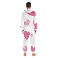 thumbnail image 7 of Pink Hearts Valentine Adult's Hoodie Onesie Jumpsuit One-Piece Pajamas with Zipper Unisex for Holiday XL, 7 of 7