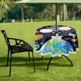 thumbnail image 7 of Coolnut Solar System Round Tablecloth 60" Outdoor Table Covers with Umbrella Hole and Zipper for Kitchen Dining Picnic Party Home Decor, 7 of 7