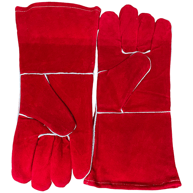 Guantes de Cuero Partida Roja 14 pulgadas, Alta Resistencia, 2 Piezas