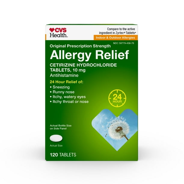 CVS Health All Day Allergy Relief Cetirizine Hydrochloride Tablets 10mg ...