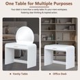 thumbnail image 4 of GZXS 39" White Makeup Vanity with Removable Lighted Mirror, Modern Dressing Table with 1 Spacious Drawer, Curved Edges, Dual Use Desk for Bedroom/Living Room, 4 of 9