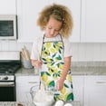thumbnail image 4 of Yellow Lemon Fruit Branches White Pattern Kids Aprons for Girls and Boys,Adjustable Neck Strap Toddler Aprons for Kids Cooking Baking, 4 of 6