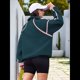 thumbnail image 5 of Sudadera de Mujer con Media Cremallera, Suave y Extragrande, con Bolsillos, Cálida y Afelpada. Verde Oscuro M, 5 of 9