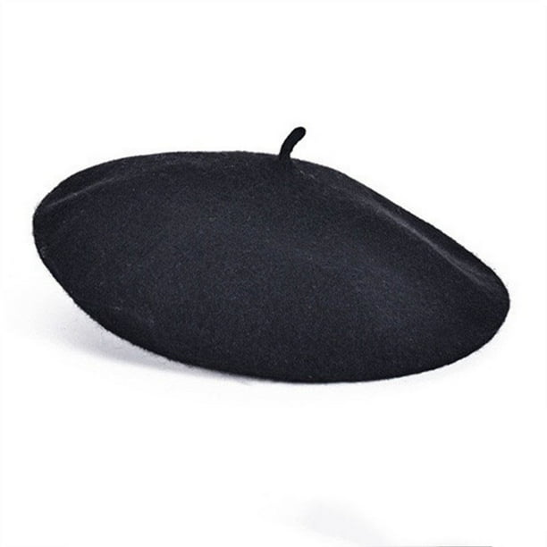Boinas de pintor de color liso para mujer y para invierno, gorro cálido para mujer