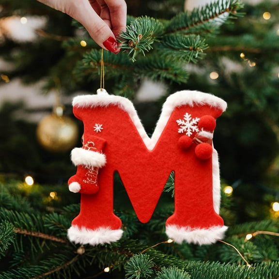 26 Letter Ornaments for Christmas Tree Decoration Personalized Christmas Ornaments Alphabet for Christmas Initial Ornament 2025, DIY Craft Ornaments, Gifts for Family Friends(M)