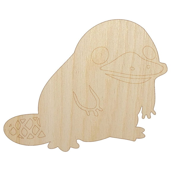 Cute Weird Duck Billed Platypus Wood Shape Unfinished Piece Cutout Craft DIY Projects - 4.70 Inch Size - 1/8 Inch Thick