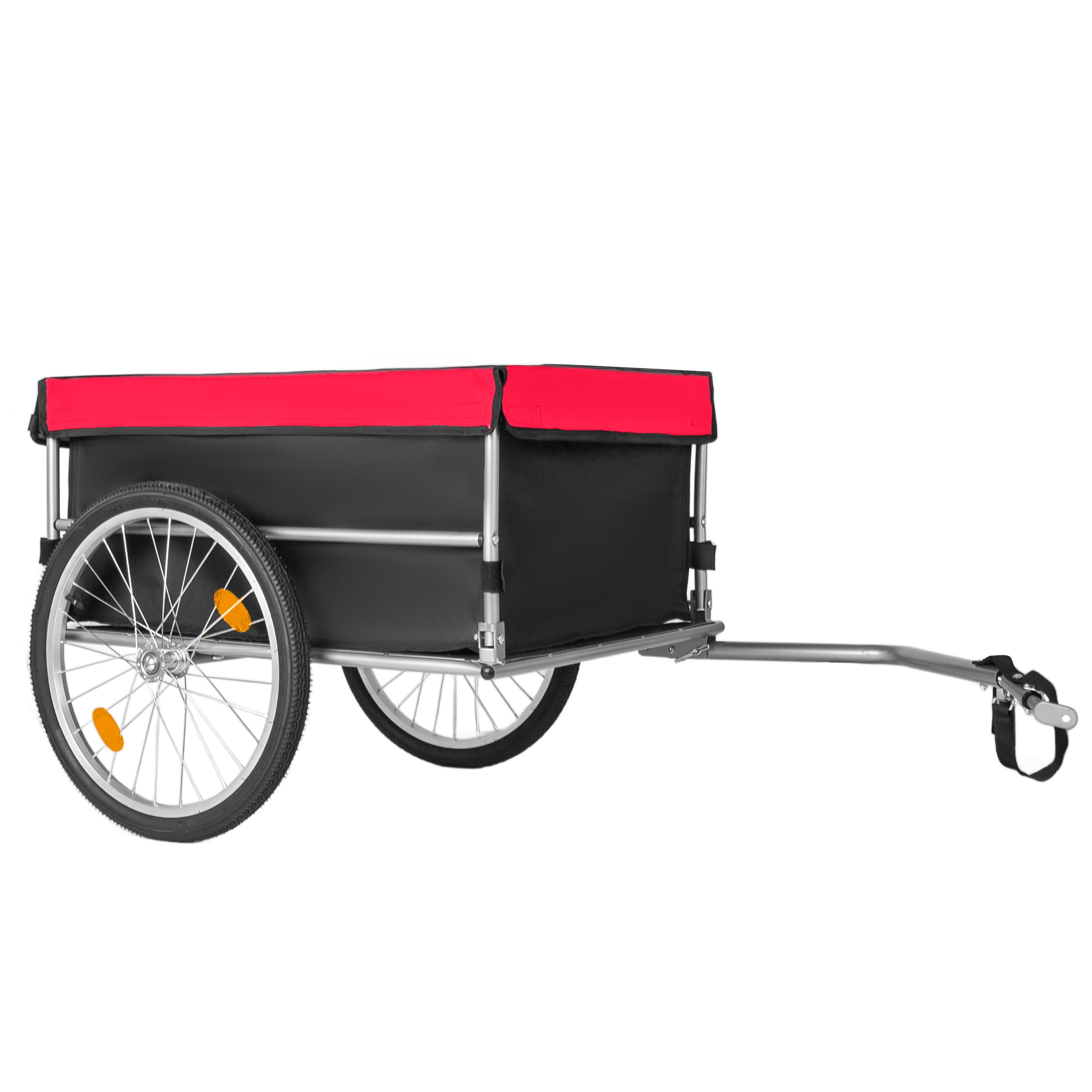 Foldable Bicycle Cargo Trailer, 20" Wheels, Removable Cover, Folding Frame Quick Release, 120LBS Capacity for Luggage, Tools, Groceries