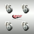 thumbnail image 2 of 3.5 Inch 316SS Thermoplastic Rubber Wheel Swivel Bolt Hole Caster Set SCC, 2 of 2