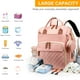 thumbnail image 2 of Bolsa de pañales con cambiador, mochila impermeable 3 en 1 para pañales de bebé con cambiador plegable, mochila de viaje grande para bebé niña, rosa melocotón, 2 of 5