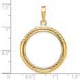 thumbnail image 2 of FJC Finejewelers 14 kt Yellow Gold Quadruple Twist and Bright 21.6mm Prong Coin Bezel Pendant, 2 of 6