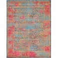 thumbnail image 2 of Rugs.com Fleur Collection Rug – 9' x 12' Blue Medium-Pile Rug Perfect For Living Rooms, Large Dining Rooms, Open Floorplans, 2 of 9