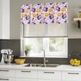 thumbnail image 4 of Halloween Curtain Valances for Windows, Kitchen Valance Window Treatments Panel 2 Pack, Purple Magic Hat Stars Pumpkin Candy Ghost Rod Pocket Short Curtains for Bathroom Bedroom 60 x 18 Inch, 4 of 8