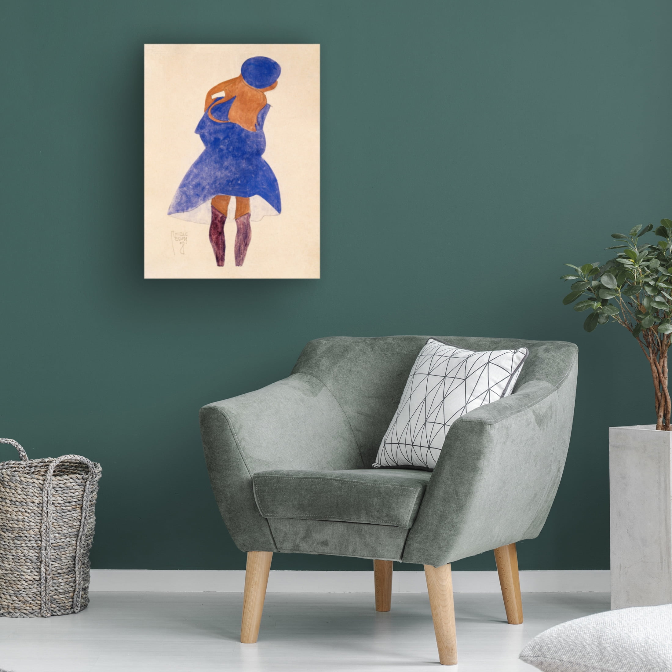 Canvas Wall Art - Pictufy  'Standing Girl, Back View 1908' Wall Art for Living Room, Bedroom, or Office Décor by Trademark Fine Art - 24 x 32 Inches